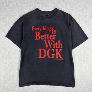 Skater Graphic T-Shirt Black Regular Mens Size M Cotton DGK Everything Is Better